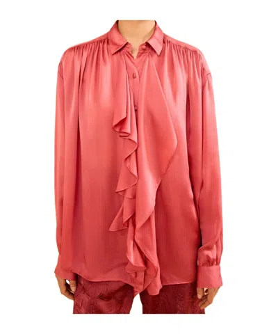 Ulla Johnson Gesture Collared Shirt In Orange