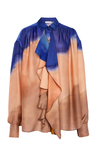 Ulla Johnson Gesture Printed Silk Blouse In Multi