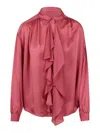 Ulla Johnson Gesture Silk Blouse In Pink