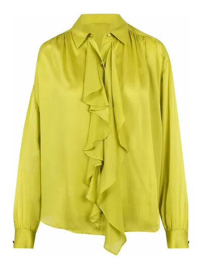 Ulla Johnson Gesture Silk Blouse In Yellow
