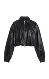 Ulla Johnson Gigi Cropped Leather Jacket In Black