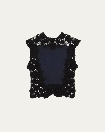 Ulla Johnson Gigi High-neck Crochet Knit Top