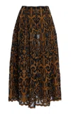 Ulla Johnson Gili Appliqued Midi Skirt In Multi