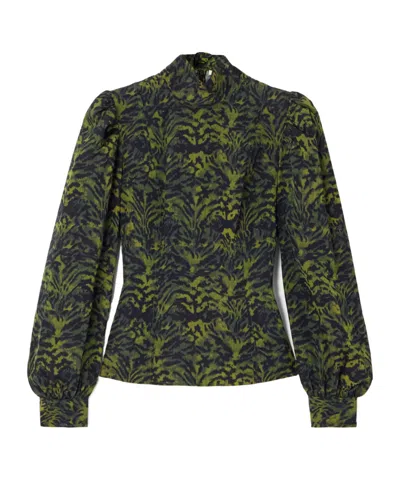 Ulla Johnson Giorgia Printed Shirt In Green