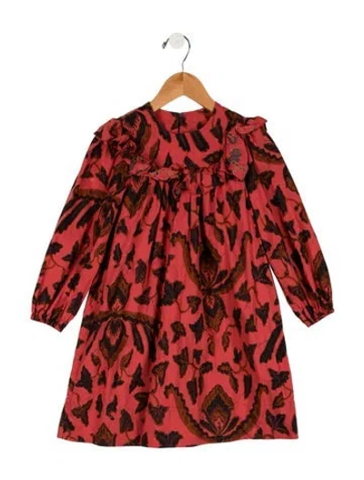 Pre-owned Ulla Johnson Babies' Girls' Graphic Print Dress In Red