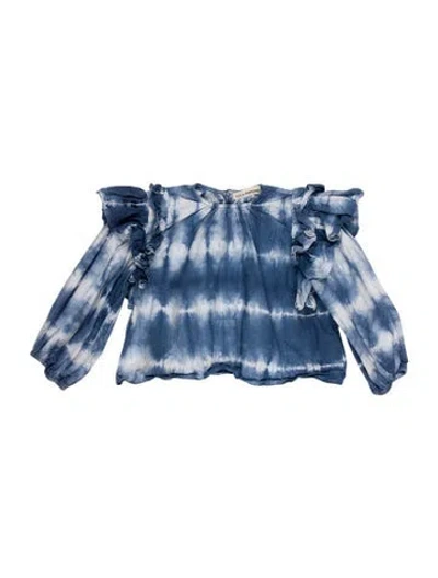 Pre-owned Ulla Johnson Kids' Girls' Long Sleeve Top In Blue