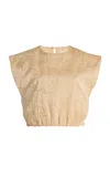 Ulla Johnson Gisella Crinkled Top In Orange