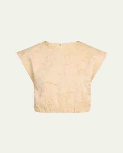 Ulla Johnson Gisella Satin Crop Top In Brown