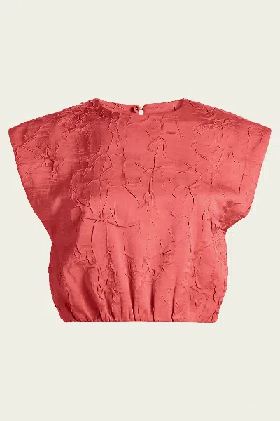 Ulla Johnson Gisella Satin Crop Top In Fig In Pink