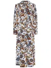 Ulla Johnson Floral Print Midi Shirt Dress In White