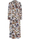 Ulla Johnson Floral Print Midi Shirt Dress In White