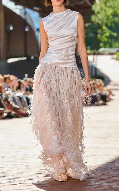 Ulla Johnson Giselle Fringe Gown In Metallic