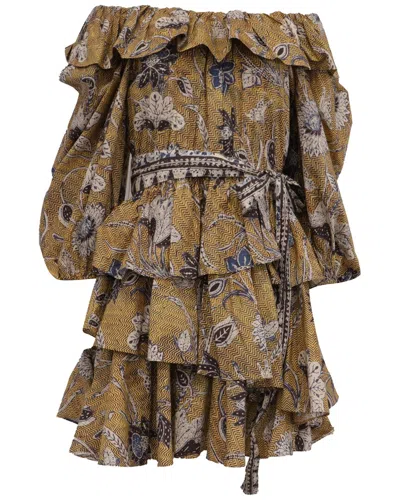 Ulla Johnson Giselle Ruffled Mini Dress (authentic Pre-loved) In Brown