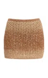 Ulla Johnson Giulia Sequined Knit Mini Skirt In Brown