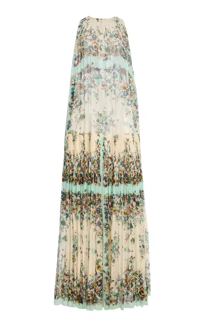 Ulla Johnson Gossamer Printed Silk Gown In Blue