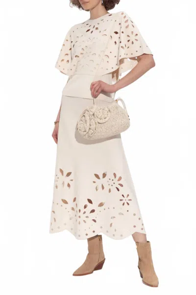 Ulla Johnson Grace Knit Midi Skirt In Cowrie In Multi