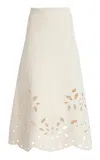 Ulla Johnson Grace Knit Midi Skirt In Ivory