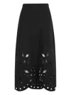 Ulla Johnson Grace Laser-cut Floral Midi Skirt