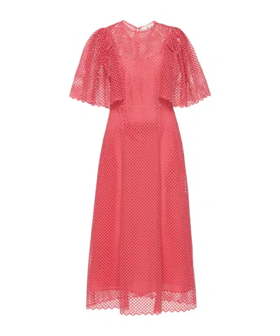 Ulla Johnson Gracelle Eyelet Cotton Dress In Red