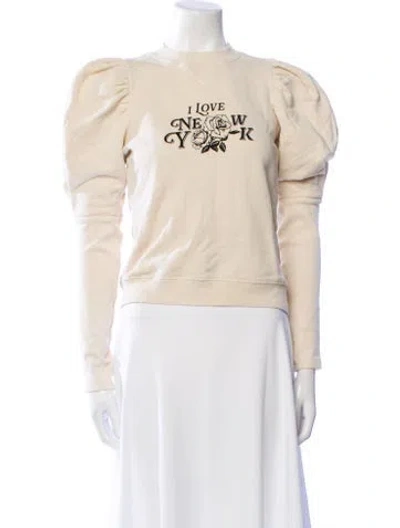 Pre-owned Ulla Johnson Graphic Print Crew Neck Sweater In Neutral
