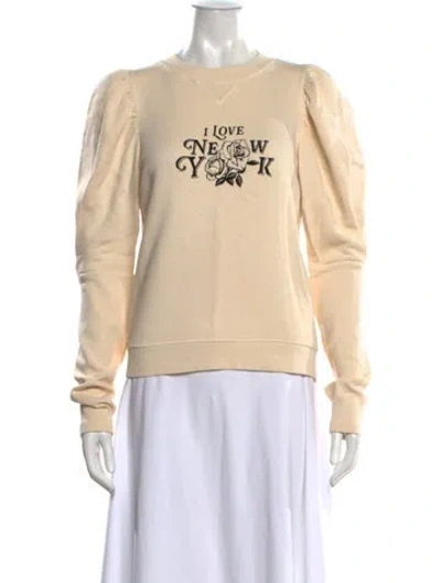 Pre-owned Ulla Johnson Graphic Print Crew Neck Sweatshirt In Neutrals