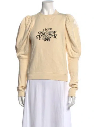 Pre-owned Ulla Johnson Graphic Print Crew Neck Sweatshirt In Neutrals