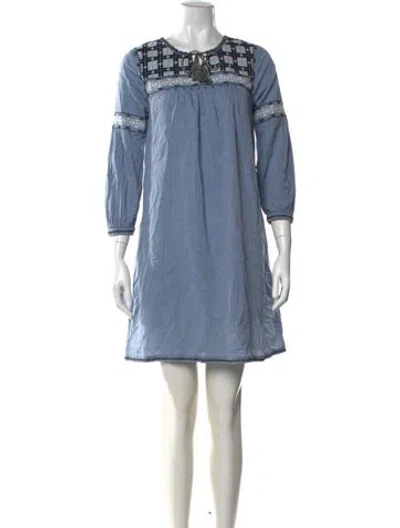 Pre-owned Ulla Johnson Graphic Print Mini Dress In Blue