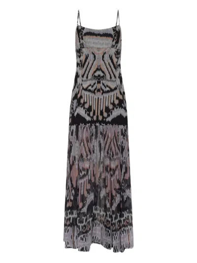 Ulla Johnson Graphic-print Tiered Dress In Gray