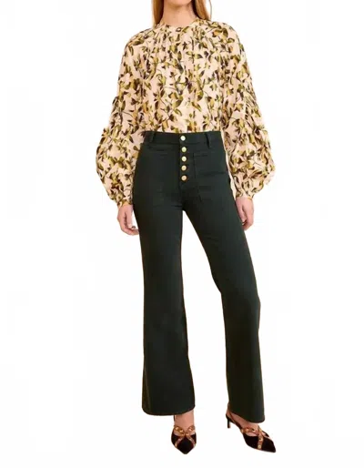 Ulla Johnson Green Lou Hi Rise Jean In Black