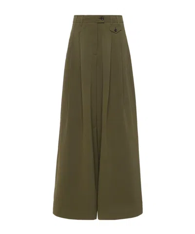 Ulla Johnson Green Mid Rise Cotton Pants