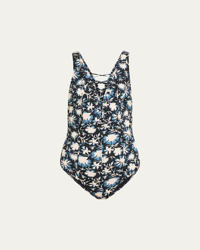 Ulla Johnson Halia Lace-up One-piece Swimsuit
