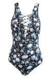 Ulla Johnson Dioni Plunge One-piece Swimsuit In Sun Print