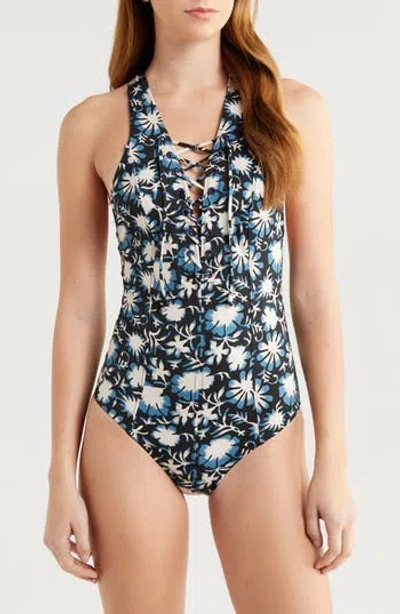 Ulla Johnson Halia One-piece Swimsuit In Blue