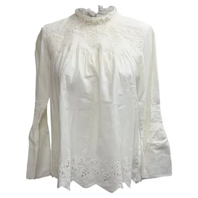 Pre-owned Ulla Johnson Halsey Blouse In White Cotton