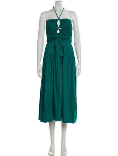 Pre-owned Ulla Johnson Halterneck Knee-length Dress In Green