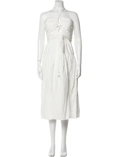 Pre-owned Ulla Johnson Halterneck Knee-length Dress In Neutral