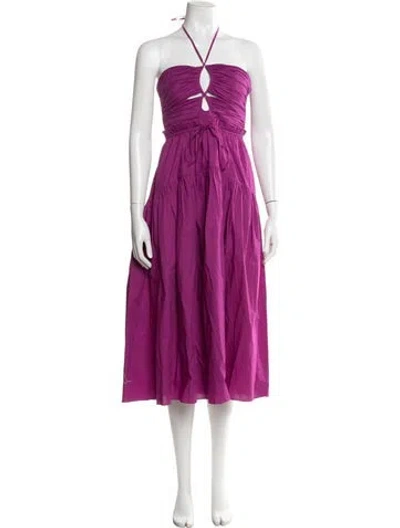 Pre-owned Ulla Johnson Halterneck Knee-length Dress In Purple
