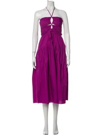 Pre-owned Ulla Johnson Halterneck Knee-length Dress In Purple