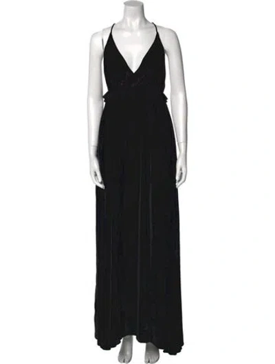 Pre-owned Ulla Johnson Halterneck Long Dress In Black