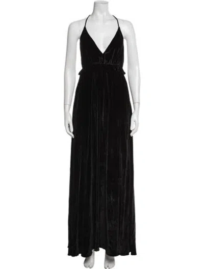 Pre-owned Ulla Johnson Halterneck Long Dress In Black