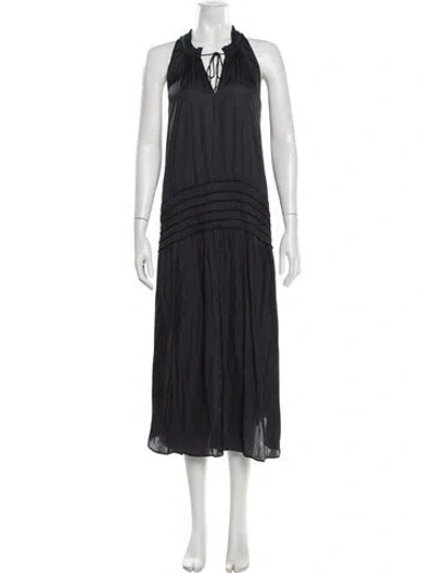 Pre-owned Ulla Johnson Halterneck Long Dress In Blue
