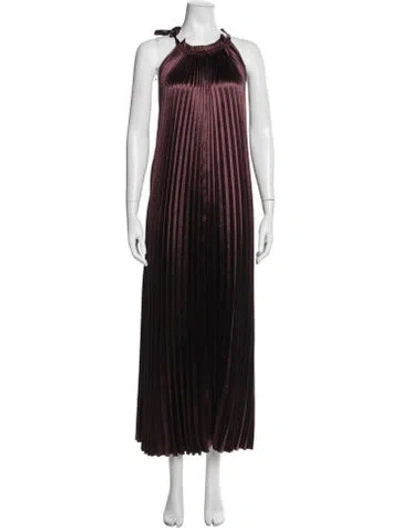 Pre-owned Ulla Johnson Halterneck Long Dress In Burgundy