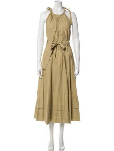 Pre-owned Ulla Johnson Halterneck Long Dress In Green