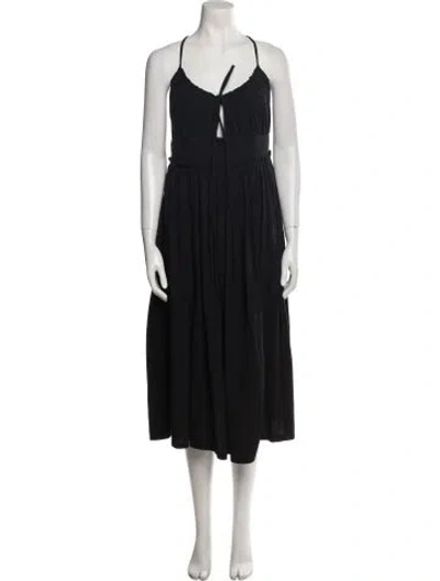 Pre-owned Ulla Johnson Halterneck Midi Length Dress In Black
