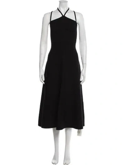 Pre-owned Ulla Johnson Halterneck Midi Length Dress In Black