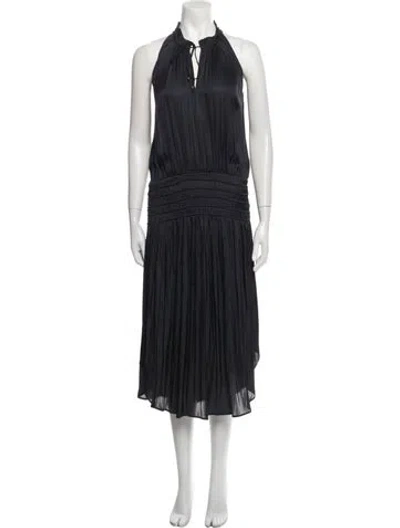 Pre-owned Ulla Johnson Halterneck Midi Length Dress In Blue