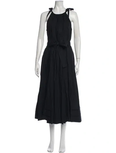 Pre-owned Ulla Johnson Halterneck Midi Length Dress In Blue