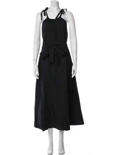 Pre-owned Ulla Johnson Halterneck Midi Length Dress In Blue