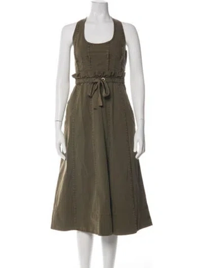 Pre-owned Ulla Johnson Halterneck Midi Length Dress In Brown