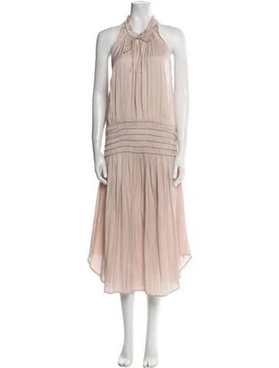 Pre-owned Ulla Johnson Halterneck Midi Length Dress In Neutral